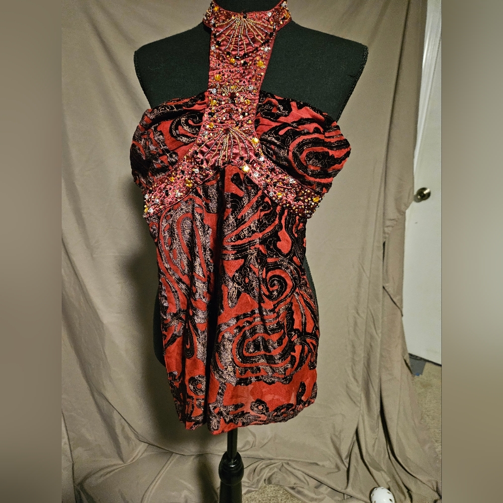 Beaded Halter Top Size Small